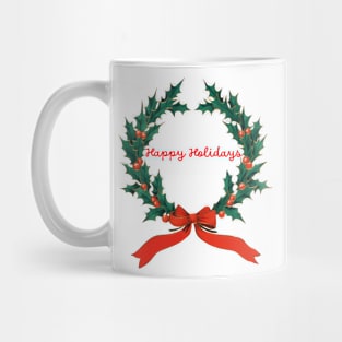 Happy Holidays Wreath Mug